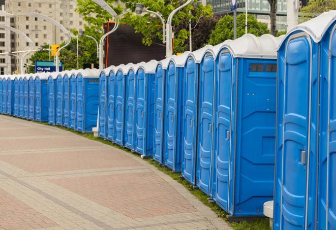 hygienic and sanitized portable restrooms for use at a charity race or marathon in El Mirage, AZ